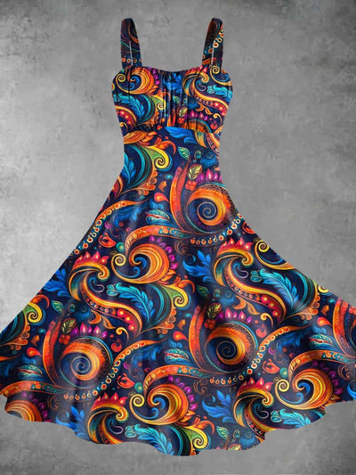 Women's Art Abstract Print Slip Dress