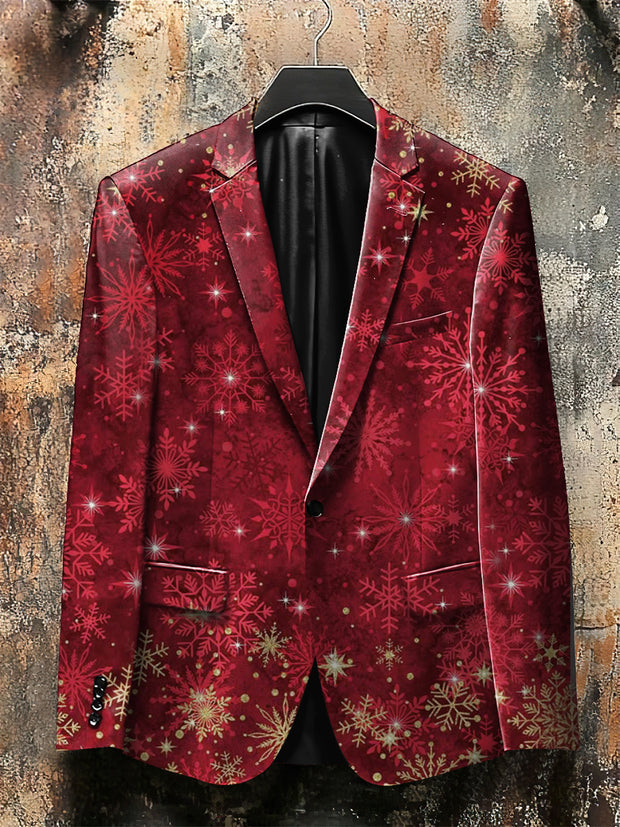 Christmas Style Snowflake Ink Print Gothic Jacket