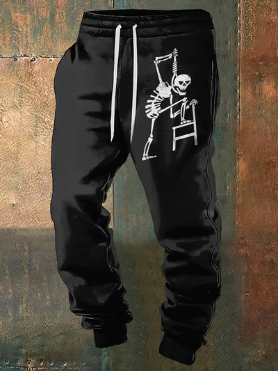 Men's Funny Skull Halloween Print Sweatpants