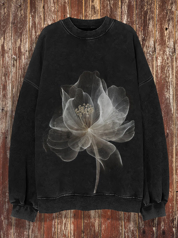 Unisex Flower Print Art Crew Neck Casual Sweatshirt