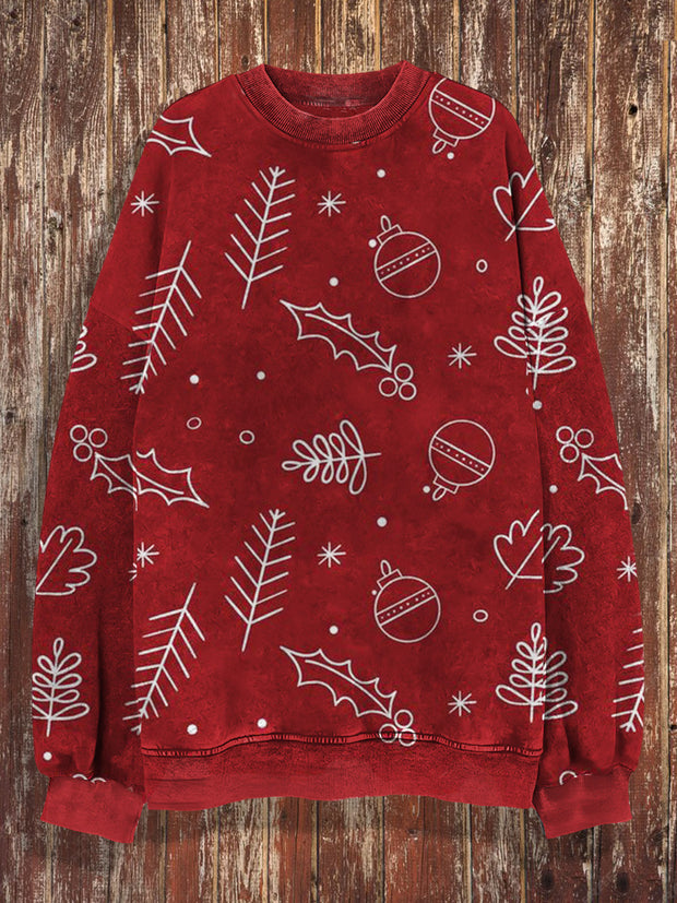 Unisex Fantasy Christmas Print Crew Neck Casual Sweatshirt