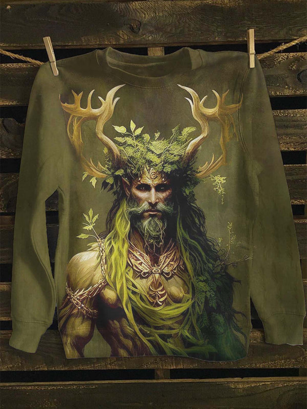 Unisex Cernunnos Celtic God of Nature print sweatshirt