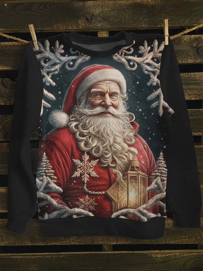 Unisex Vintage Santa Print Casual Sweatshirt