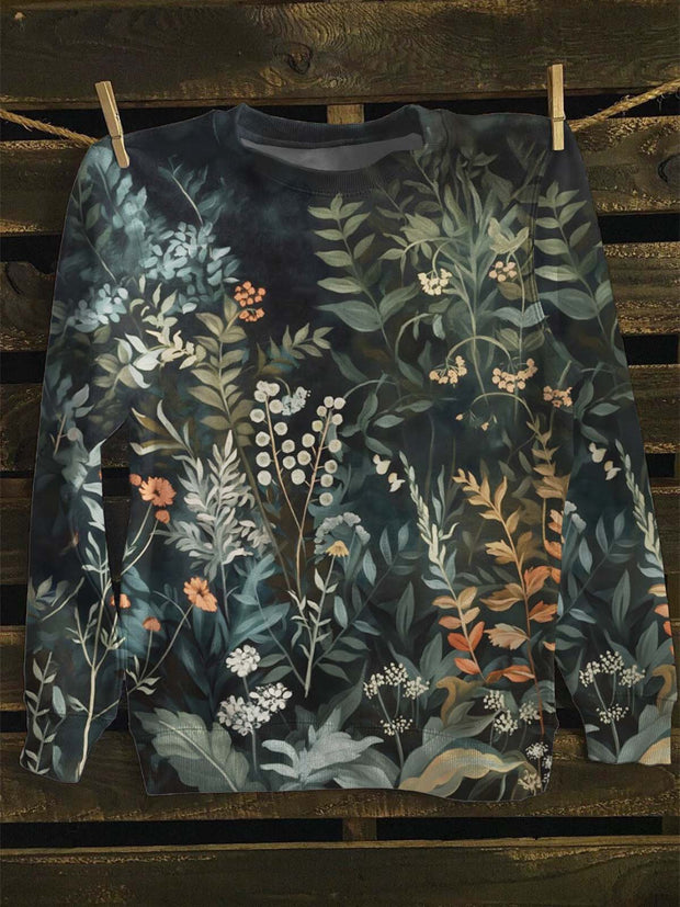 Unisex Floral Print Casual Sweatshirt