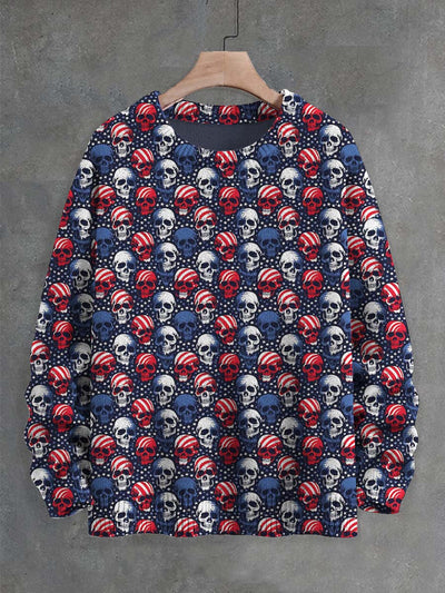 Unisex Skull Print Casual Sweater