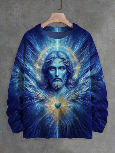 Unisex Sacred Heart of Jesus Printed Casual Sweater