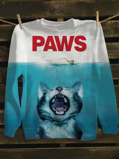 Unisex Fun Cat Print Casual Sweatshirt