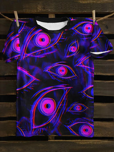 Unisex 3D Magic Eyes Print Punk Casual Short Sleeves T-Shirt