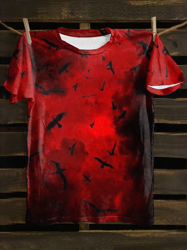 Unisex 3D Horror Bats Print Punk Casual Short Sleeves T-Shirt