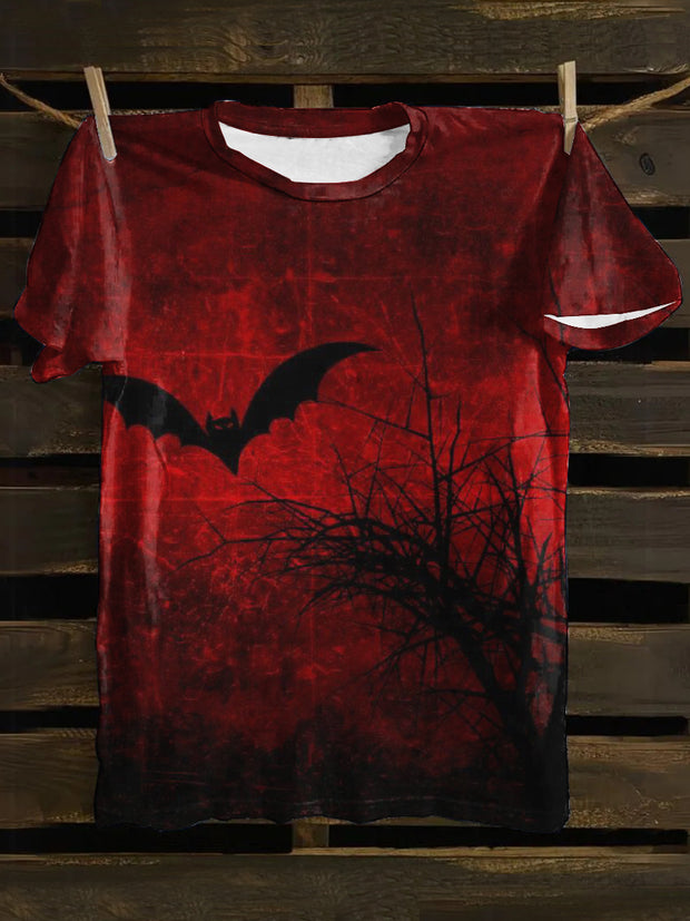 Unisex Magic Bats Print Punk Casual Short Sleeves T-Shirt