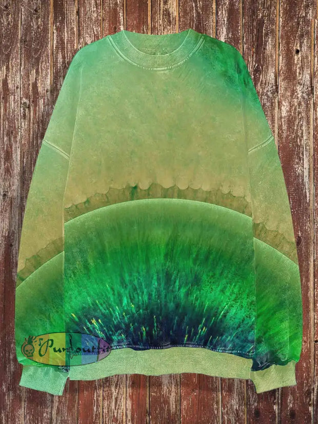 Unisex 3D Lime Print Halloween Crew Neck Casual Sweatshirt Green / S