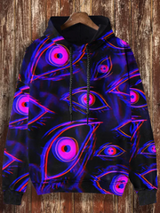 Unisex 3D Magic Eyes Print Halloween Crew Neck Casual Sweatshirt