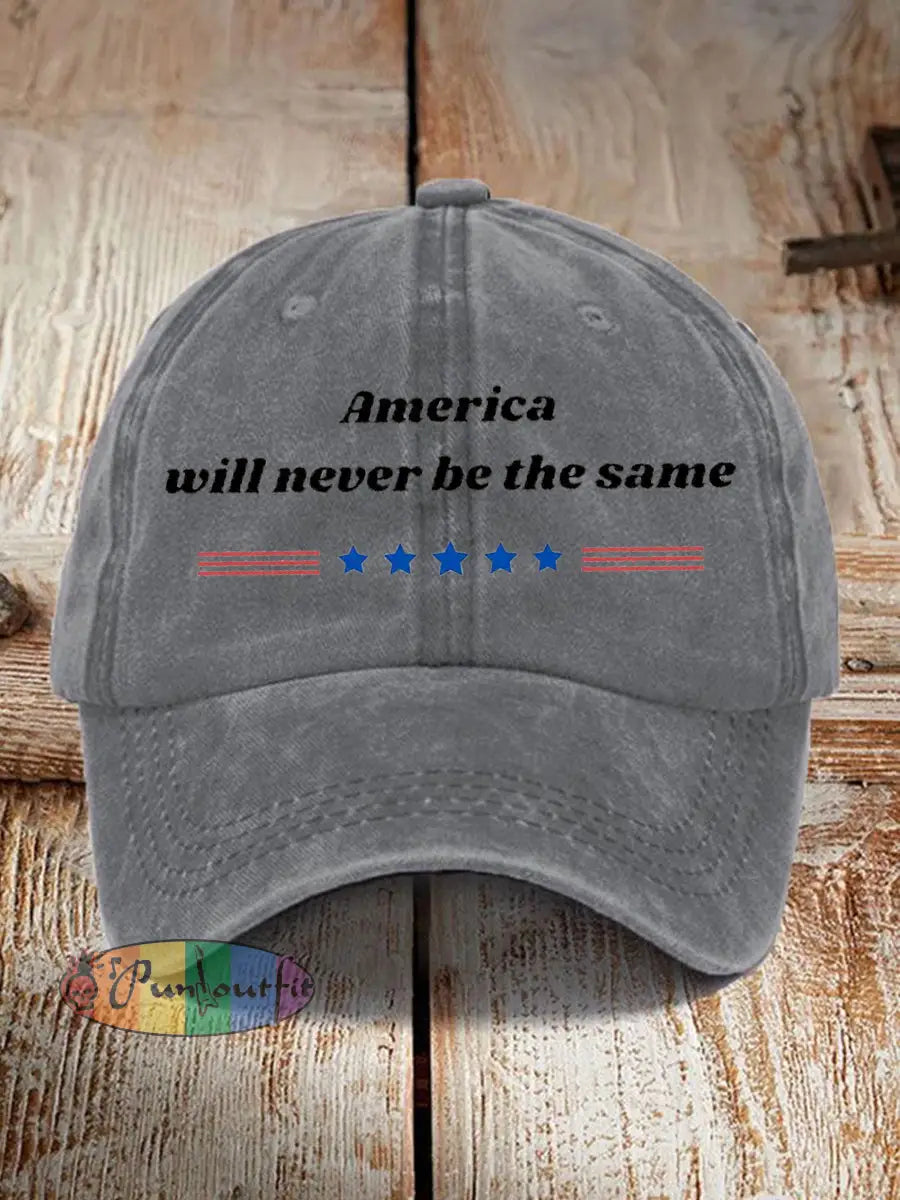 Unisex American Will Never Be The Same Design Print Hat Gray / ONE