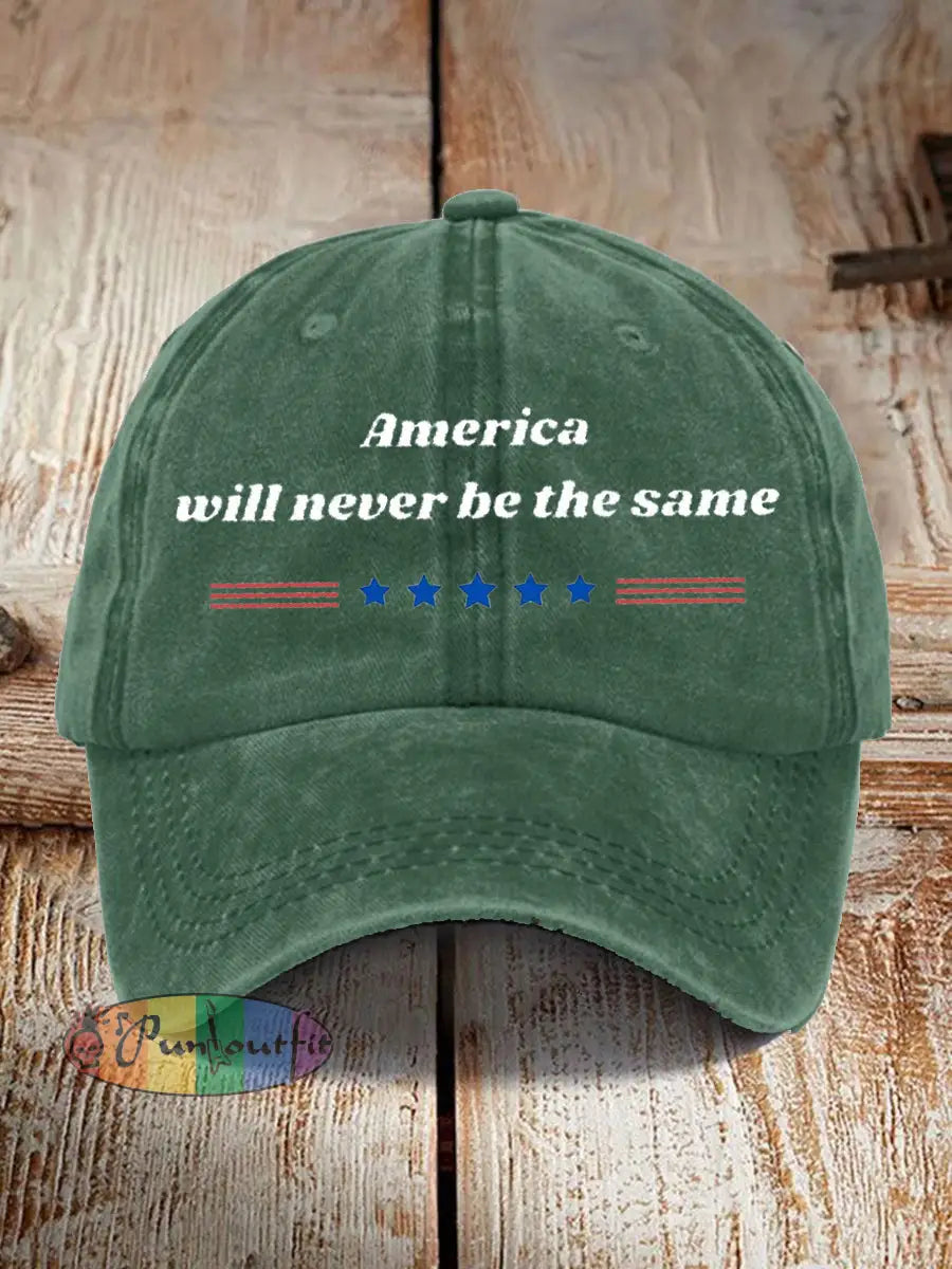 Unisex American Will Never Be The Same Design Print Hat Green / ONE