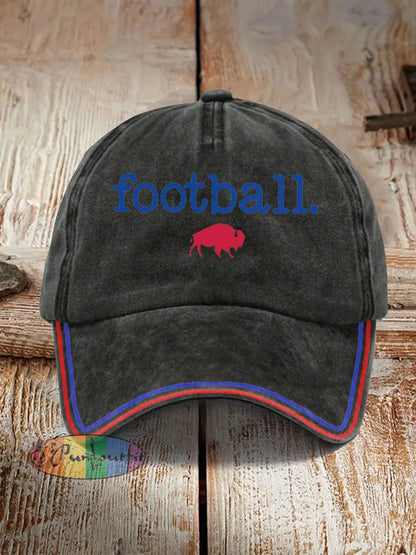 Unisex Buffalo Football Lover Print Hat Black / ONE