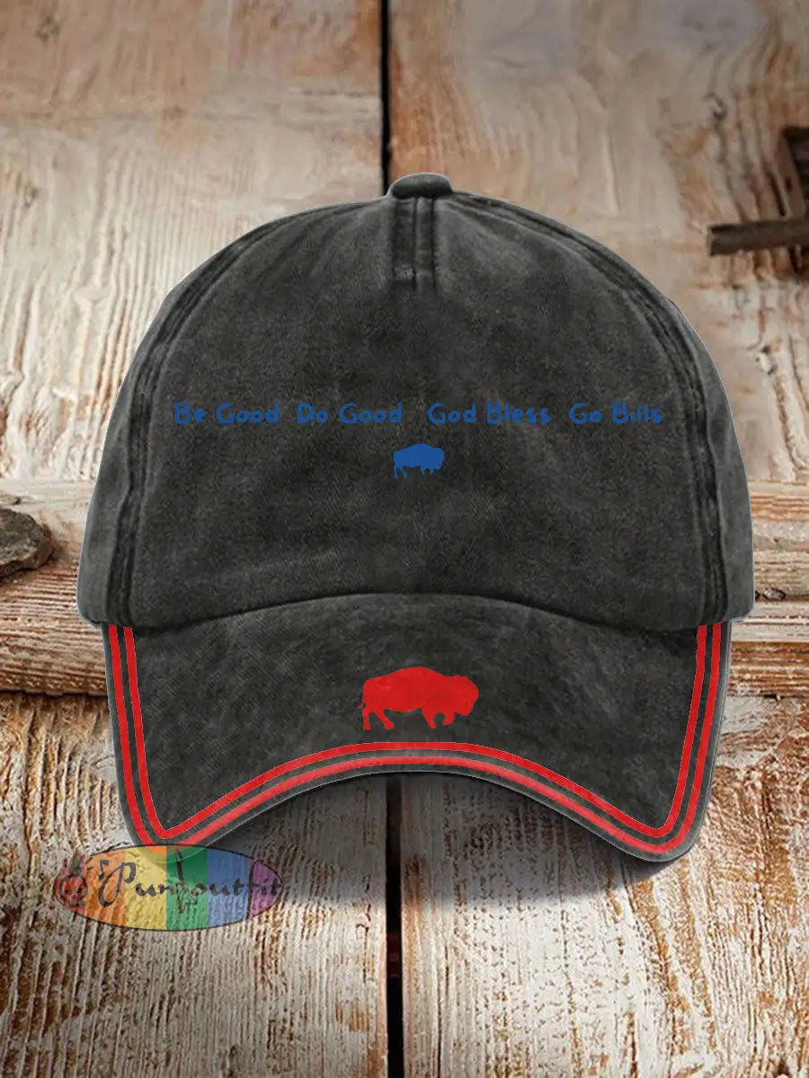 Unisex Buffalo Football Lover Print Hat Black / ONE
