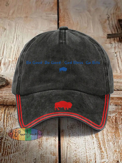 Unisex Buffalo Football Lover Print Hat Black / ONE