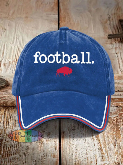 Unisex Buffalo Football Lover Print Hat Blue / ONE