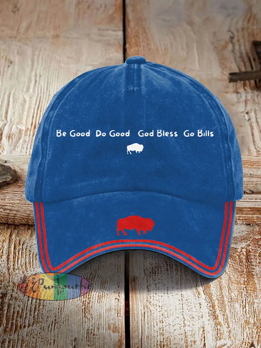 Unisex Buffalo Football Lover Print Hat Blue / ONE