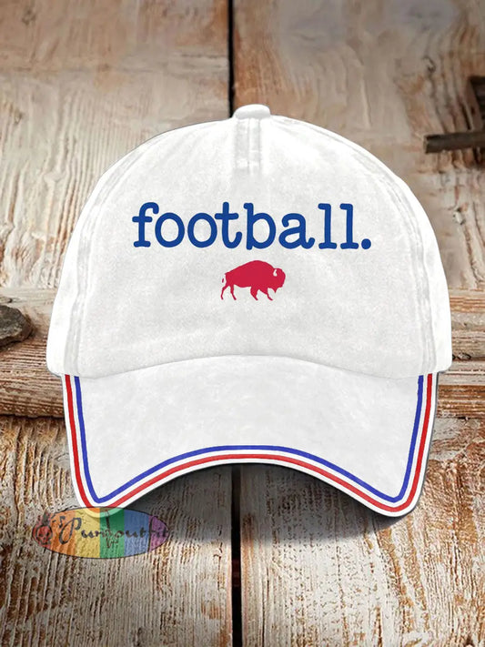 Unisex Buffalo Football Lover Print Hat White / ONE