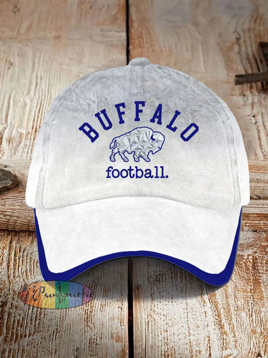 Unisex Buffalo Football Lover Print Hat White / ONE