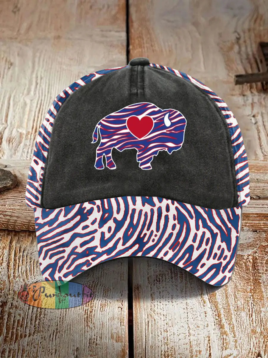 Unisex Buffalo Football Lover Printed Hat Black / ONE