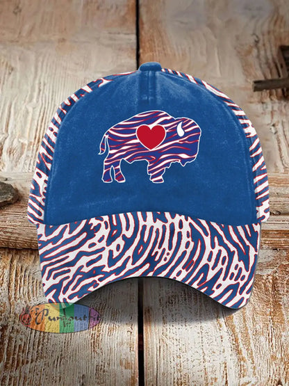 Unisex Buffalo Football Lover Printed Hat Blue / ONE