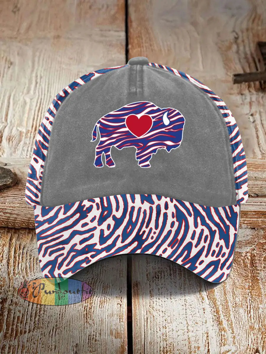 Unisex Buffalo Football Lover Printed Hat Light Gray / ONE