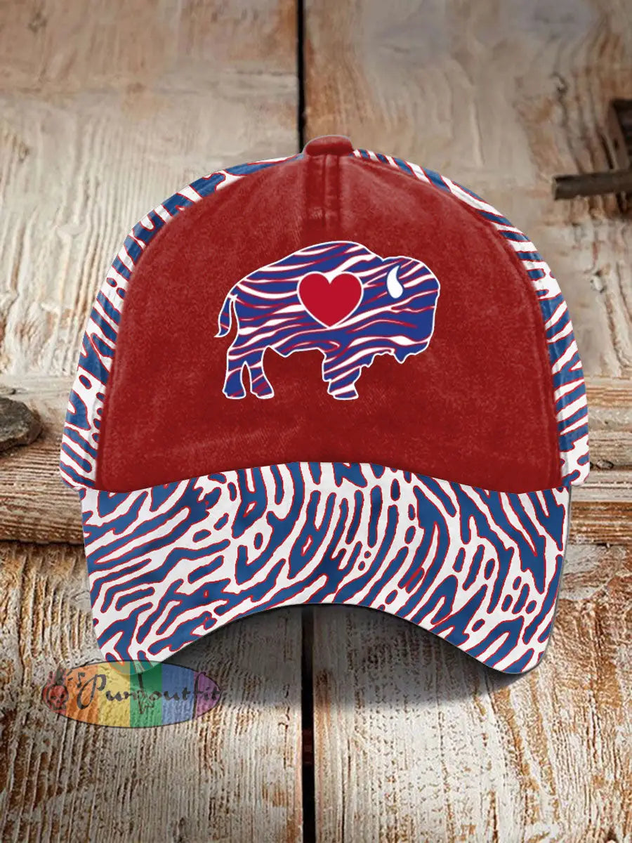 Unisex Buffalo Football Lover Printed Hat Red / ONE