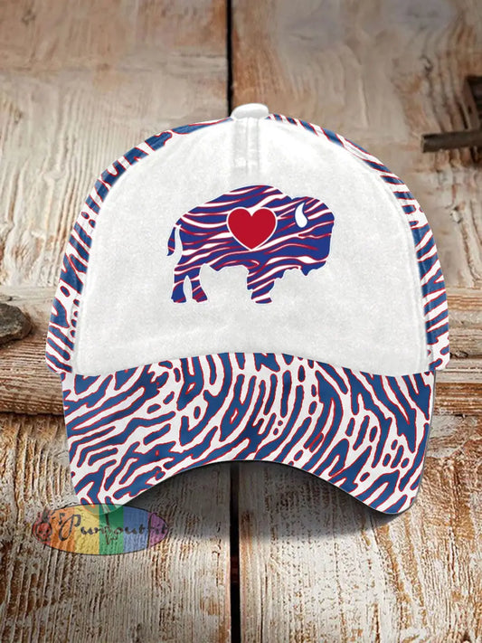 Unisex Buffalo Football Lover Printed Hat White / ONE