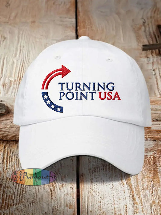 Unisex Charlie Kirk Turning Point USA Trump Commemorative Print Hat White / ONE