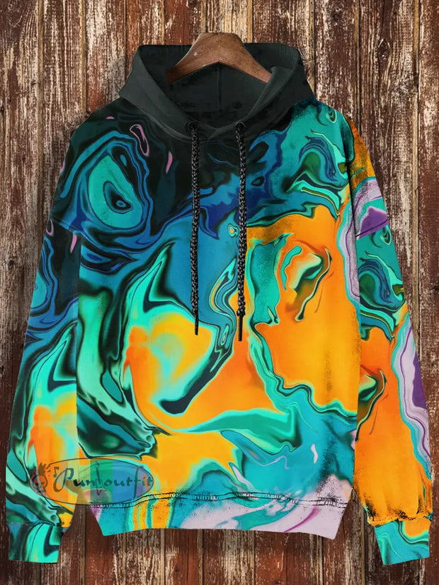 Unisex Colorful Print Halloween Casual Hooded Sweatshirt / S