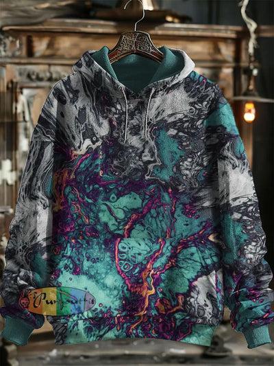 Unisex Cool Magic Print Halloween Hooded Sweatshirt With Pocket Colorful / S