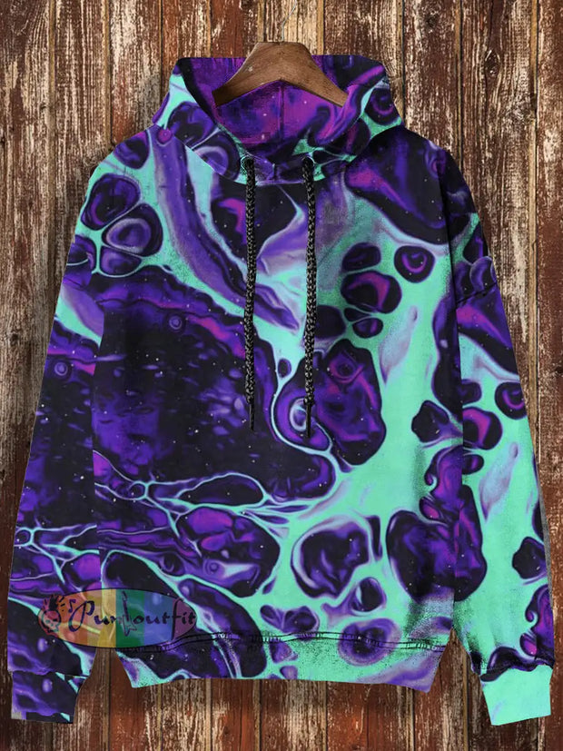 Unisex Fantasy Magic Print Halloween Casual Hooded Sweatshirt Colorful / S