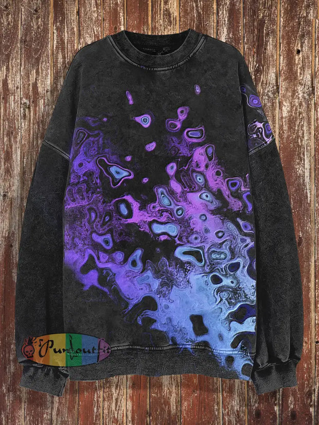 Unisex Fantasy Print Halloween Crew Neck Casual Sweatshirt Black / S