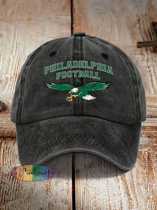 Unisex Football Fans Lovers Gameday Print Hat Black / ONE