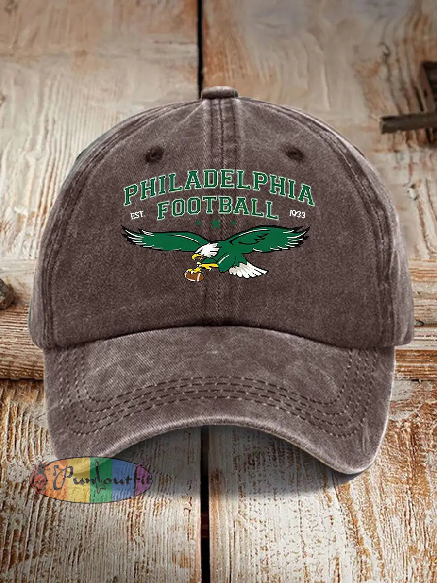 Unisex Football Fans Lovers Gameday Print Hat Brown / ONE