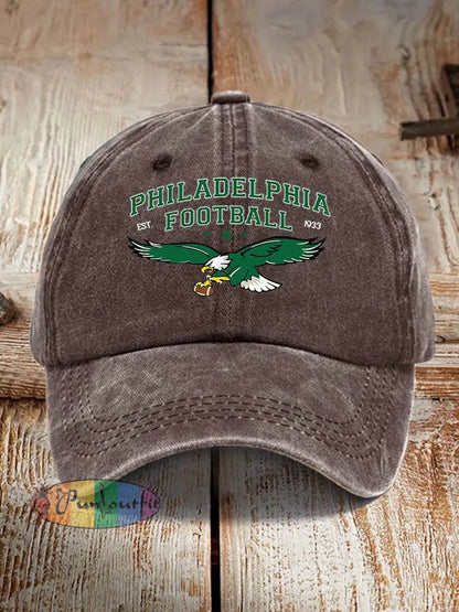 Unisex Football Fans Lovers Gameday Print Hat Brown / ONE