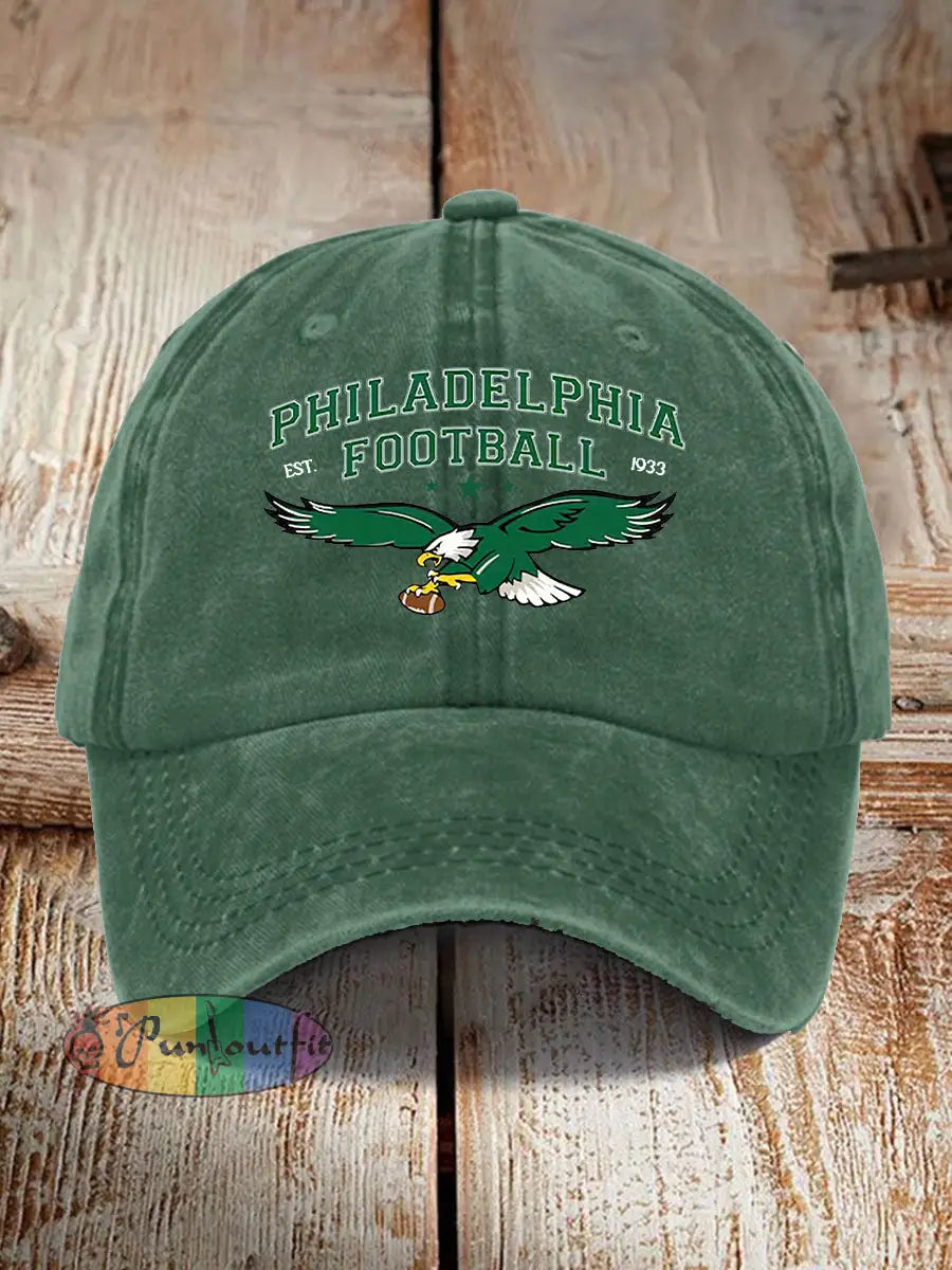 Unisex Football Fans Lovers Gameday Print Hat Green / ONE