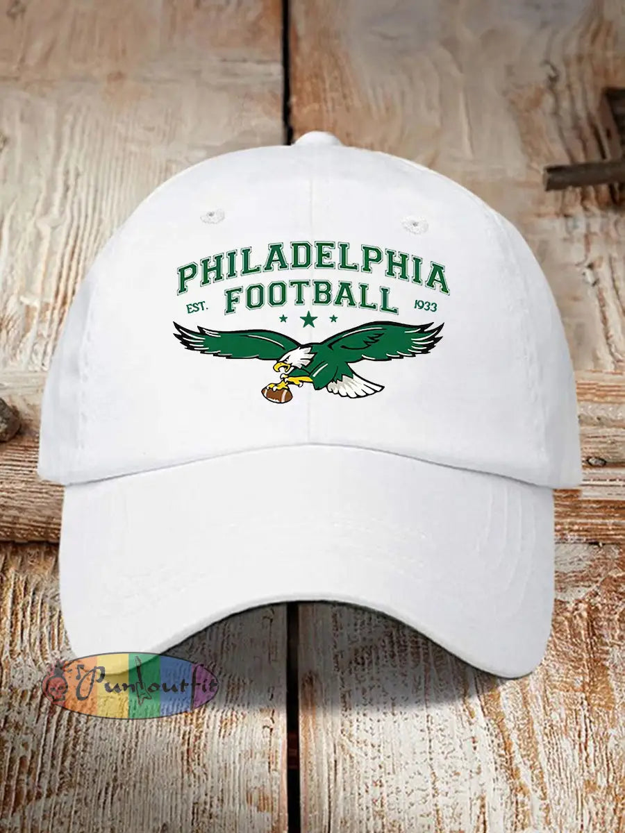Unisex Football Fans Lovers Gameday Print Hat White / ONE