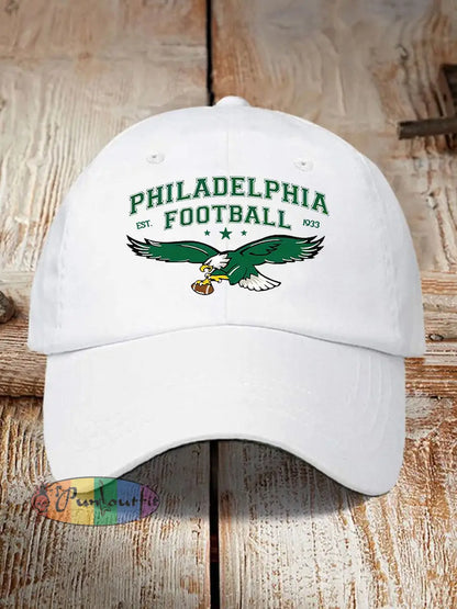 Unisex Football Fans Lovers Gameday Print Hat White / ONE