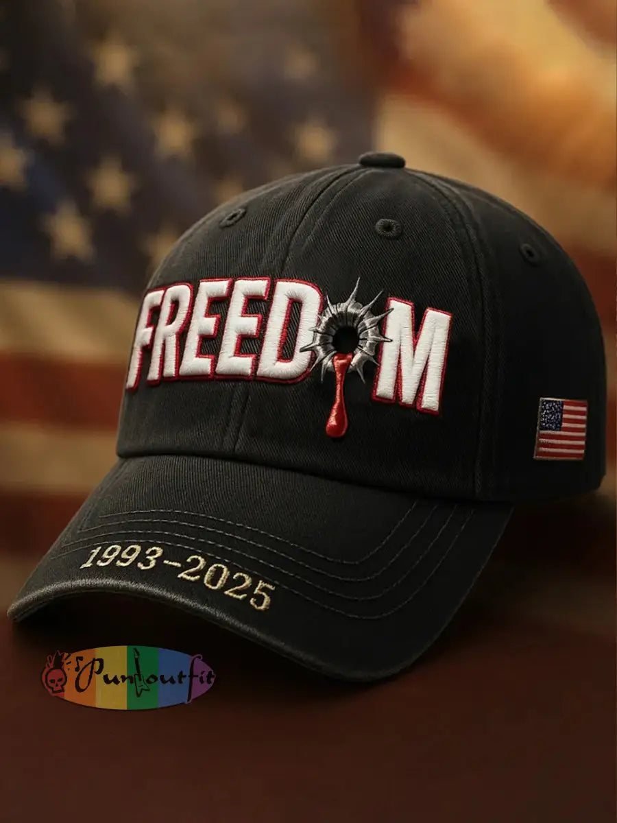 Unisex Freedom Is Not Free R.I.P Charlie Kirk Print Hat Black / ONE