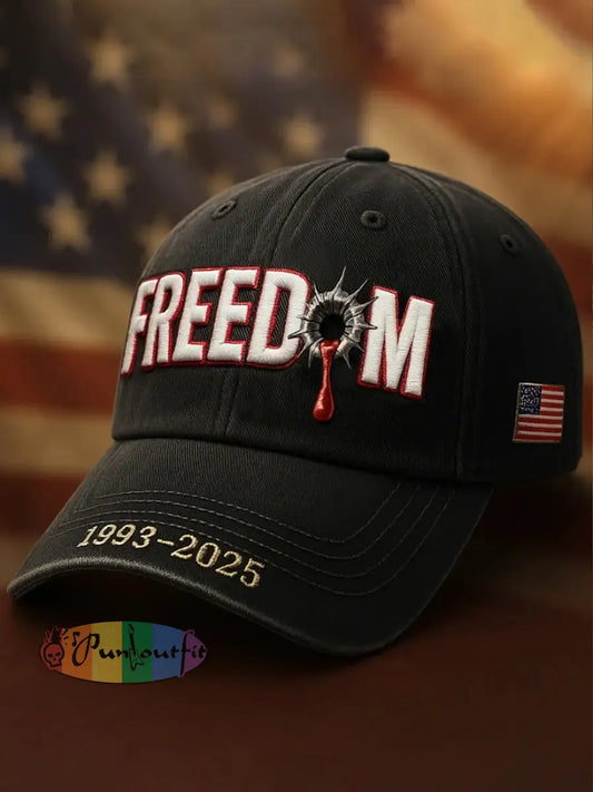Unisex Freedom Is Not Free R.I.P Charlie Kirk Print Hat Black / ONE