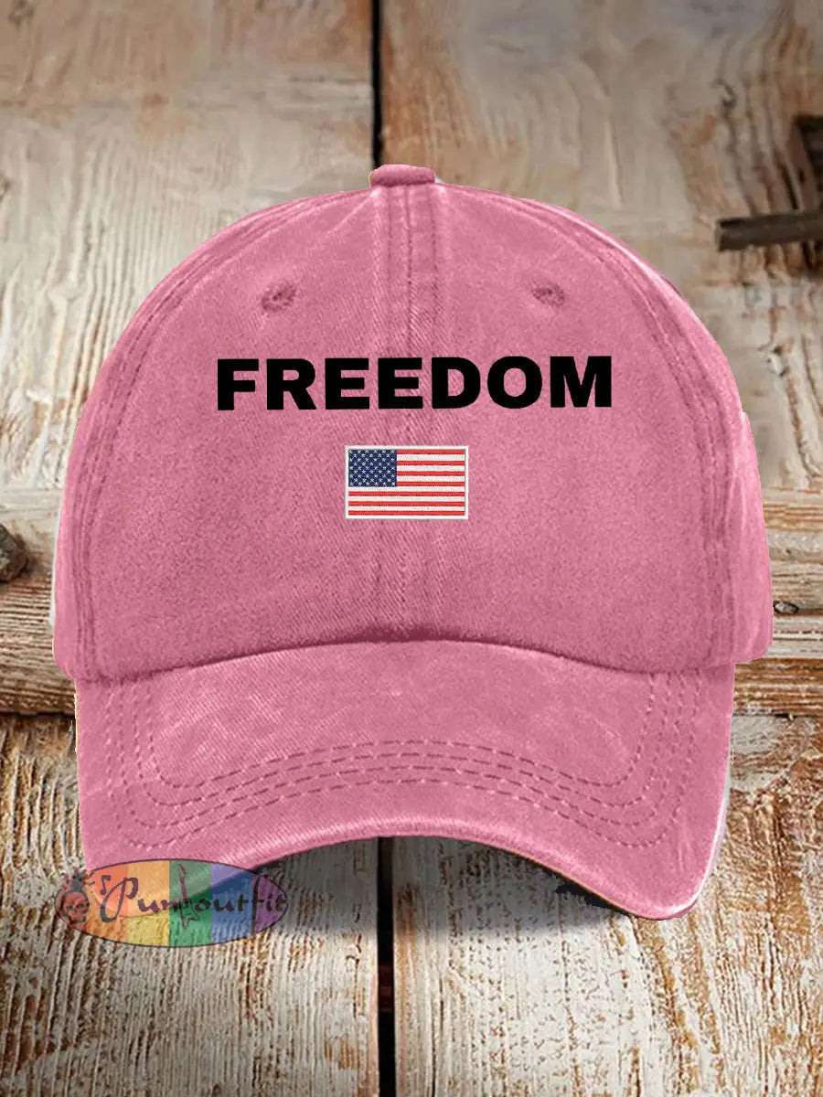 Unisex Freedom Is Not Free R.I.P Charlie Kirk Print Hat Pink / ONE