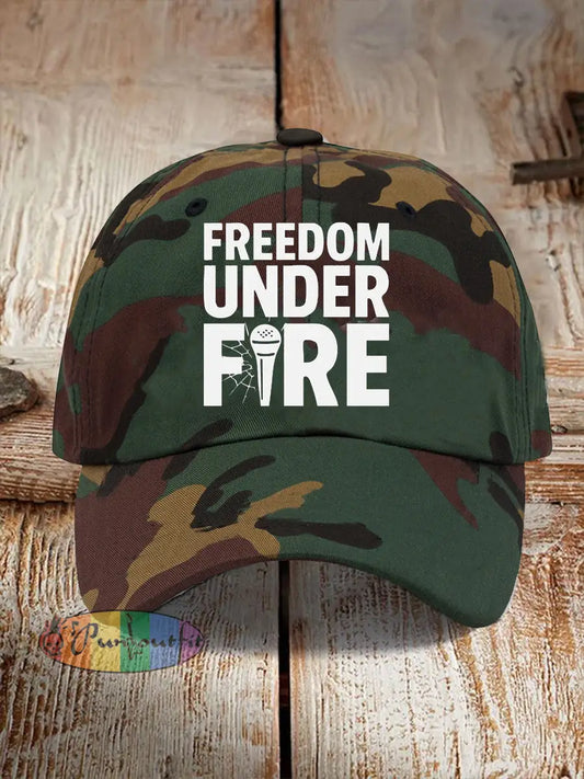 Unisex Freedom Under Fire Print Hat As picture / ONE