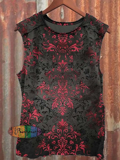 Unisex Gothic Romantic Print Casual Tank Top As Picture / S