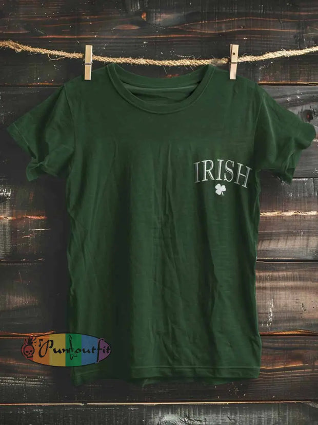 Unisex Irish St. Patrick’s Print Casual Short Sleeves T-Shirt Green / S