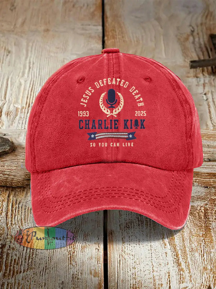 Unisex Jesus Defeated Death So You Can Live R.I.P Charlie Kirk Hat Red / ONE