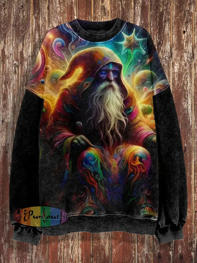 Unisex Magic Horror Man Print Christmas Crew Neck Casual Sweatshirt Colorful / S