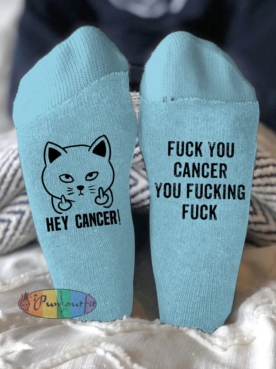 Unisex models fight diseases socks Light Blue / ONE